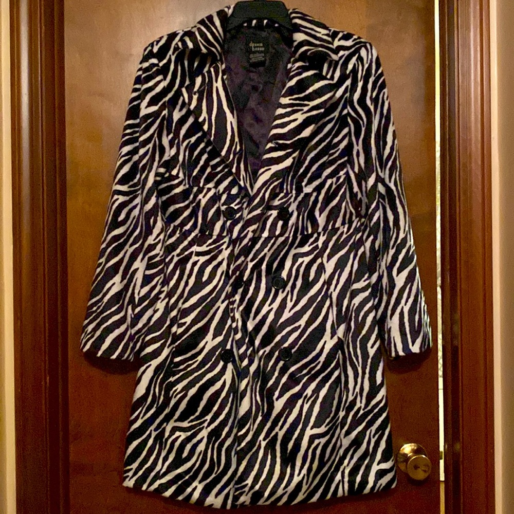 Dennis Basso Zebra Print 80s Style (Velvet Like) Coat -SzSmall but Runs Medium-